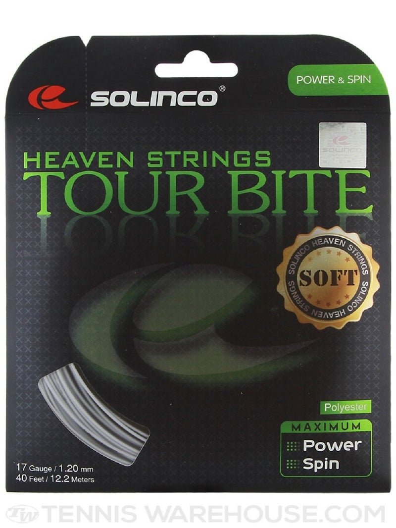 Solinco Tour Bite Soft (17-1.20mm) Tennis String (Silver) (2-Sets) - Image 1